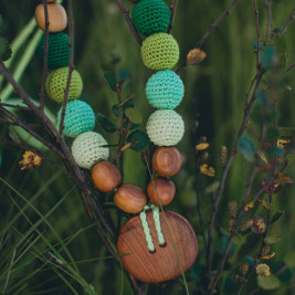 Collier portage et allaitement "Nuances de vert" Kangaroocare