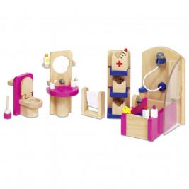 Meubles de poupées, salle de bain en bois Goki