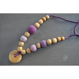 Collier portage et allaitement Kangaroocare avec Perles Lilas Série Limitée