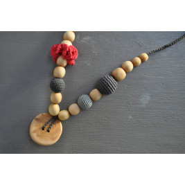 Collier portage et allaitement Kangaroocare Physio Elephant Fuchsia Fleur Série Limitée Naturiou