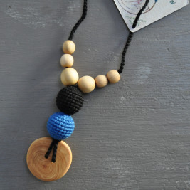Collier portage et allaitement Kangaroocar Physio Noir Iris Bouton Série Limitée Naturiou