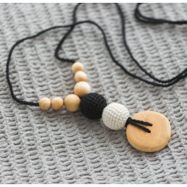 Collier de portage et d'allaitement Button noir blanc Kangaroocare