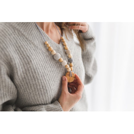 Collier portage et allaitement Kangaroocare Adapt Gris avec Perles