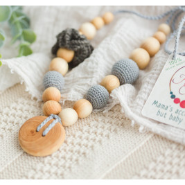 Necklace babywearing and breastfeeding Kangaroocare Cool Air Anthracite Flower Series Limited Naturiou