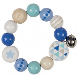 Heimess Hochet Élastique avec Étoile Bleu - Jouet en Bois