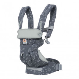 Ergobaby 360 Grey Blue Elephants - baby carrier 4 Positions