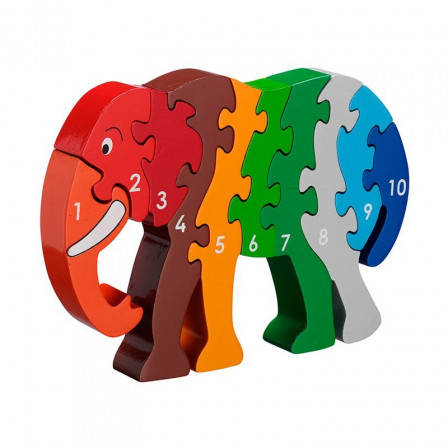 Puzzle Éléphant 1-10 en bois Lanka Kade Puzzle Éléphant 1-10 en bois Lanka Kade