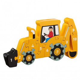 Puzzle Pelleteuse Jaune 1-10 en bois Lanka Kade