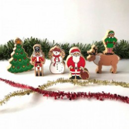 Univers de Noël en bois Lanka Kade (sac de 5)