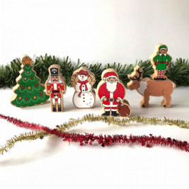 Univers de Noël en bois Lanka Kade (sac de 5)