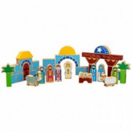 Lanka Kade Bloc de construction crèche de Noël - Jouet en bois