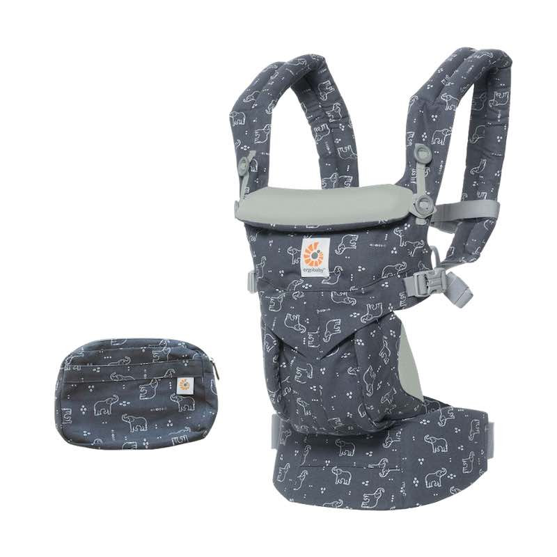 Ergobaby Omni 360 Gray Elephants Baby Carrier Physiological Evolutionary