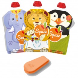 Lot de 3 gourdes réutilisables Squiz Carnaval