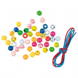 Goki Necklace of wooden beads colorful