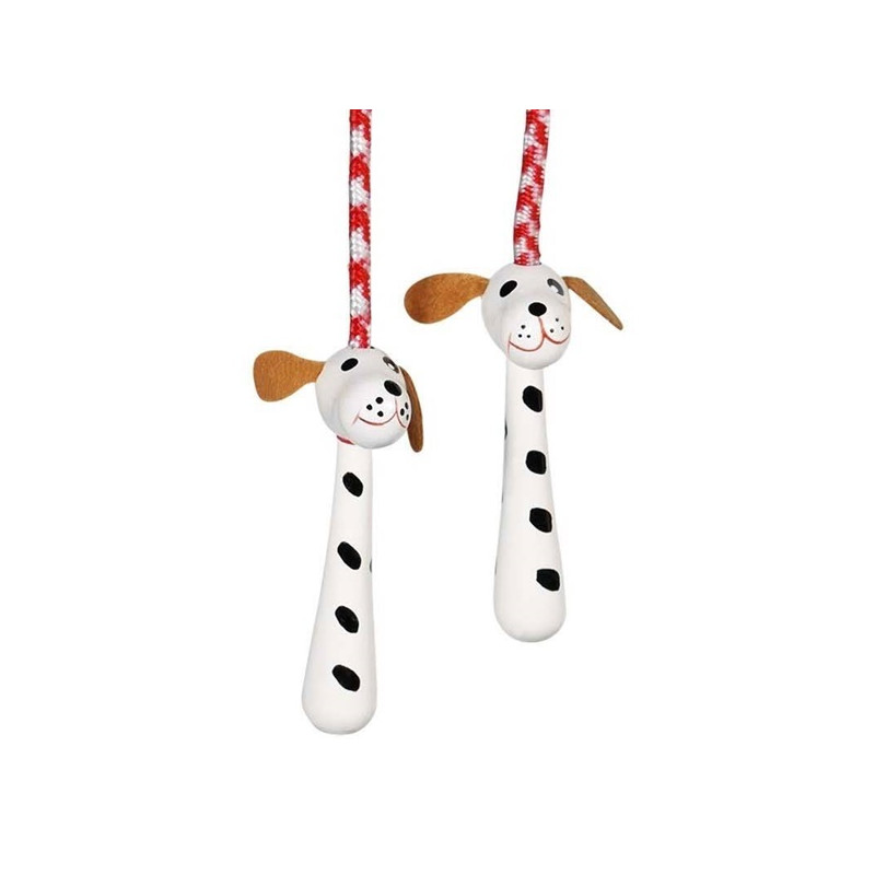 Corde A Sauter Animaux Goki Bois Et Textile Modele Chien