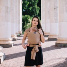 Love And Carry Almond - Écharpe de portage extensible Coton BIO