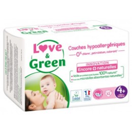 Love and Green Pack 6x42 Couches jetables taille 4+ (9 à 20 kg)
