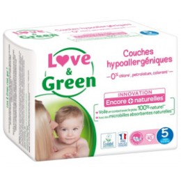 Love and Green Pack 6x40 Couches jetables taille 5 (11 à 25 kg)