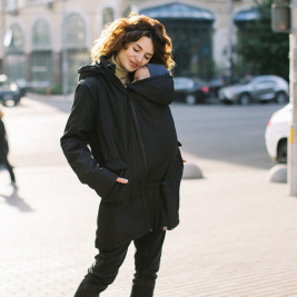 Love and Carry Coat babywearing and pregnancy V2 Black
