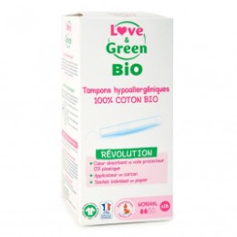 Love & Green BIO, Tampons avec applicateur « Normal » Hypoallergéniques X 16