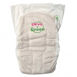 Love and Green Pure Nature Pack 6x38 Couches jetables taille 4 (7 à 14 kg)