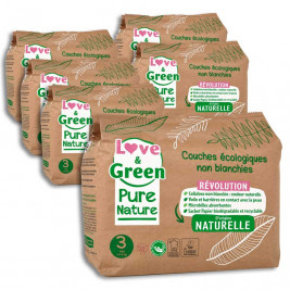 Love and Green Pack 6x23 disposable Diapers size 1 (2 to 5 kg)
