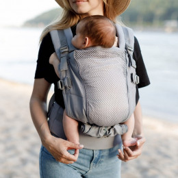 Love and Carry ONE + Cool Grey - Porte-bébé physiologique - Portage ventral tablier toutes saisons ouvert