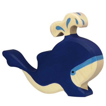 Baleine bleue avec eau en bois Holztiger Baleine bleue avec eau en bois Holztiger