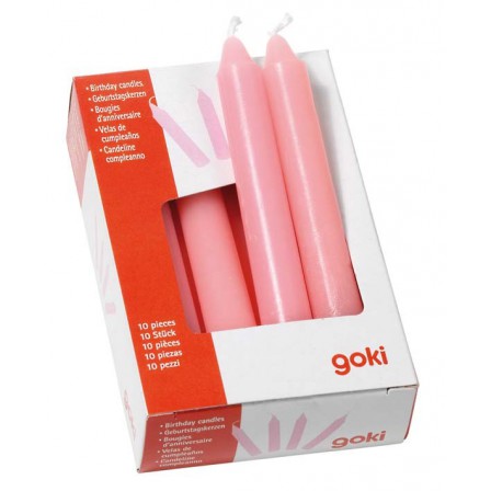 set de 10 bougies roses anniversaire Goki set de 10 bougies roses anniversaire Goki