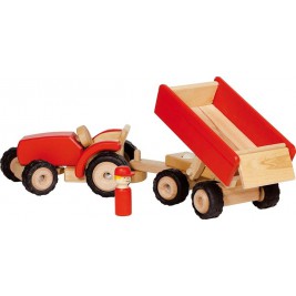 Tractor with trailer red