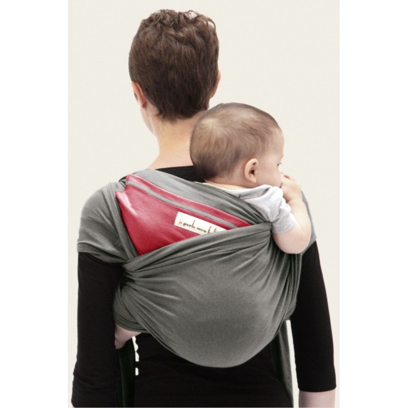 Echarpe Je Porte Mon Bébé Jpmbb Gris clair Poche turquoise Naturiou