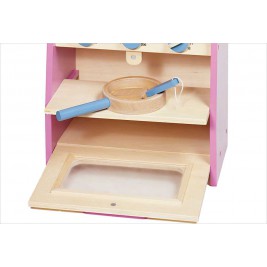 Stove and 7 utensils in wood by Goki