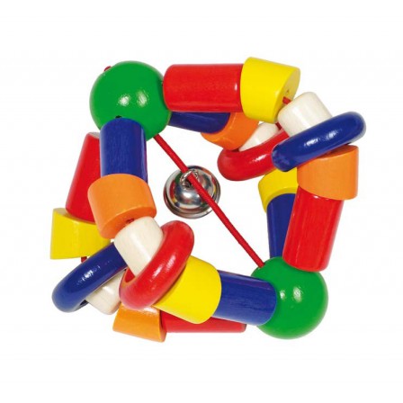 Hochet élastique en bois et grelot Heimess Hochet élastique en bois et grelot Heimess