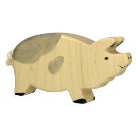 Vache debout noire Holztiger