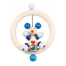 Ring wooden mouse blue